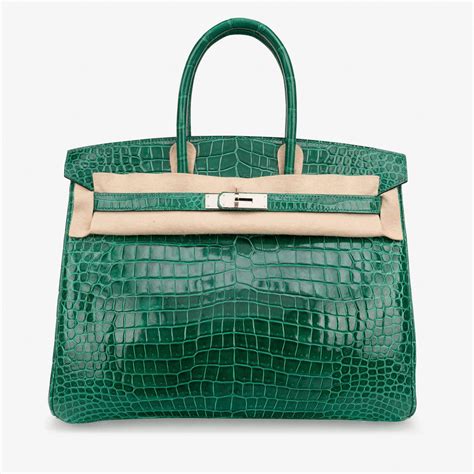 hermes birkin 35 crocodile green vert force palladium hardware|hermes birkin crocodile bags.